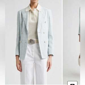 Eleventy Stripe Slubby Linen Blend Jacket
